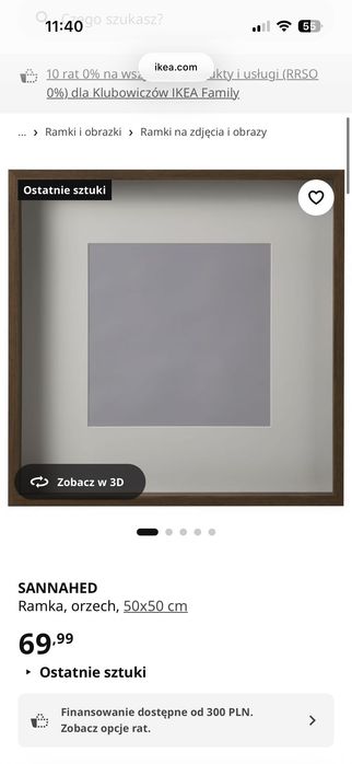 Rama orzech Sannahed Ikea