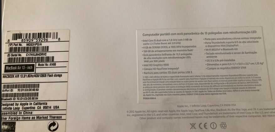 Macbook Air Mid 2012 com Apple Mouse