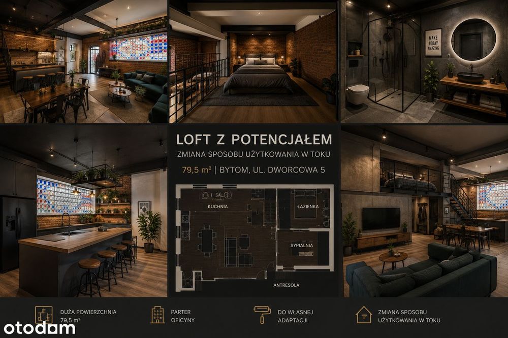 Loft 79,5 m² | Centrum Bytomia | Idealna inwestycja