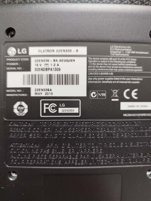 Monitor LG LED 22en33