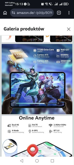 Teclast T65 13.4" IPS 120Hz  20GB RAM (8+12) DUAL SIM 4G LTE TABLET