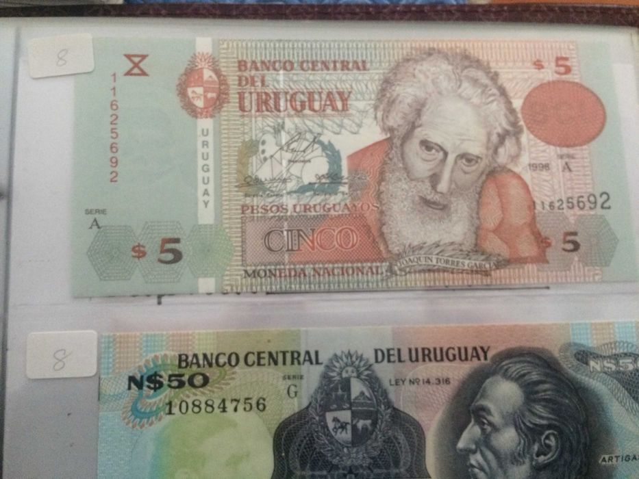 URUGUAI 3 Notas 2 SÃO NOVAS - NÃO Circuladas e 1 BEM Conservadas conforme as fotos