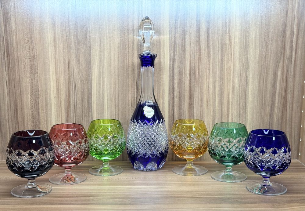 Комплект хрустальных фужеров для вина, воды, коньяка, виски Joska GDR