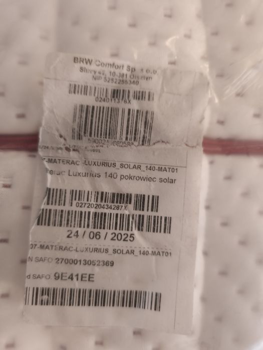 Materac sprężynowy multipocket Luxurius Solar 140x200 H3