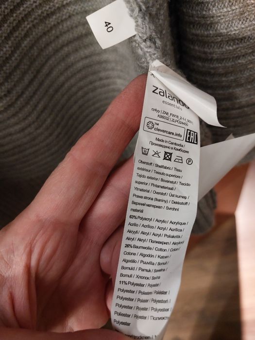 Zalando Zara essentials kardigan długi 40