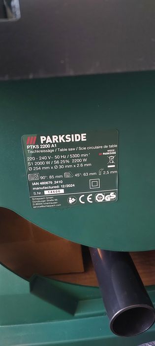 Стационарная циркулярная пила PARKSIDE PTKS 2200 A1 2200 Вт 254 мм