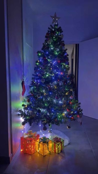 Гірлянда (різнокольорова) 30 метрів. 300 ламп. 8 режимів. від USB