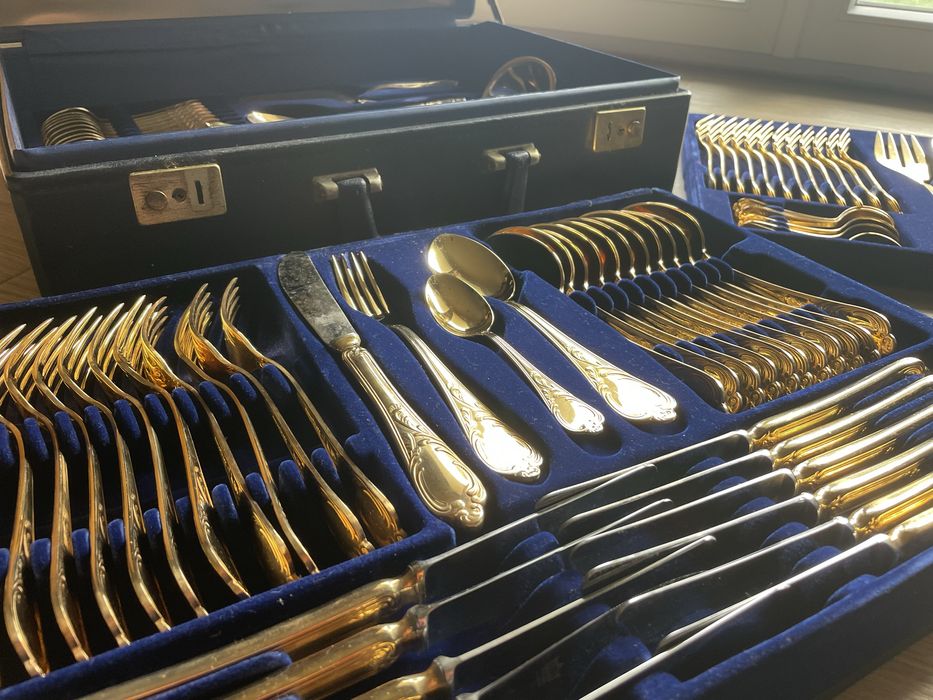 Faqueiro Solingen banhado a ouro