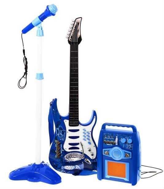 Gitara elektryczna ze wzmacniaczem mikrofon HK-8010D