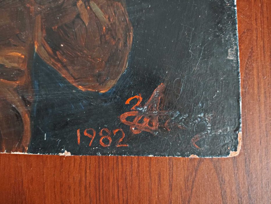 Картина Владимир Высоцкий 1982 г. масло СССР винтаж