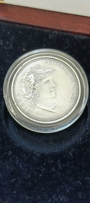 medalha prata coleção colecionador Lady Diana 1997