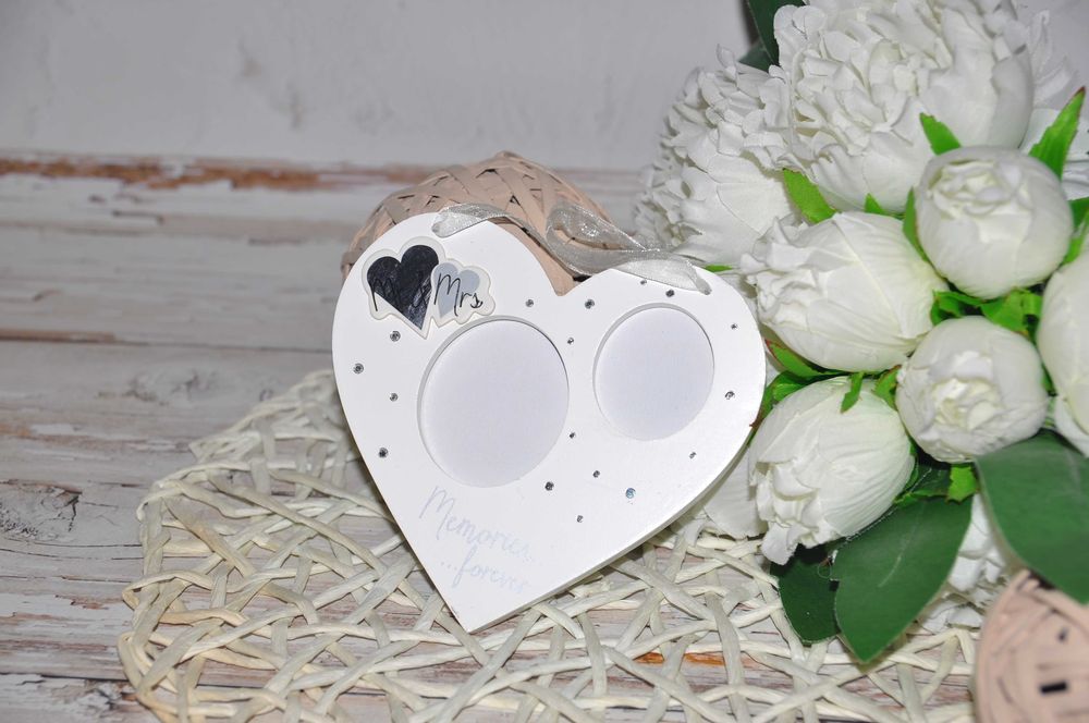 нова дерев'яна фоторамка серце з написами  для закоханих сток Англия