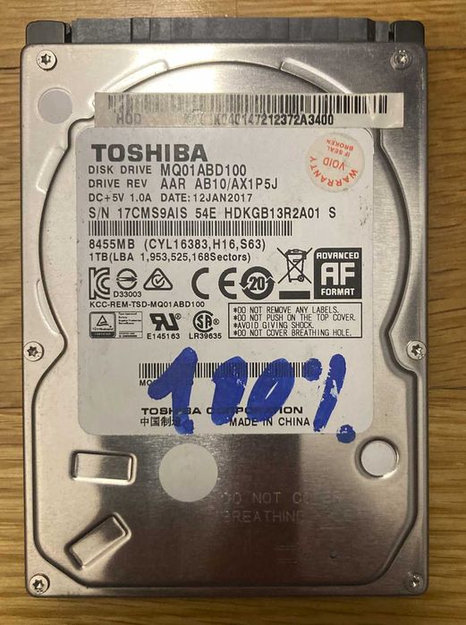 Disco 2.5 Portatil Toshiba 1TB