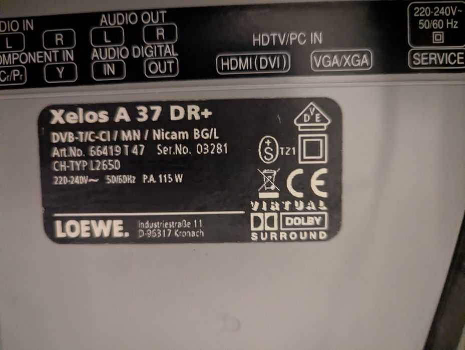Телевізор Loewe Xelos A37 DR+, made in Germany