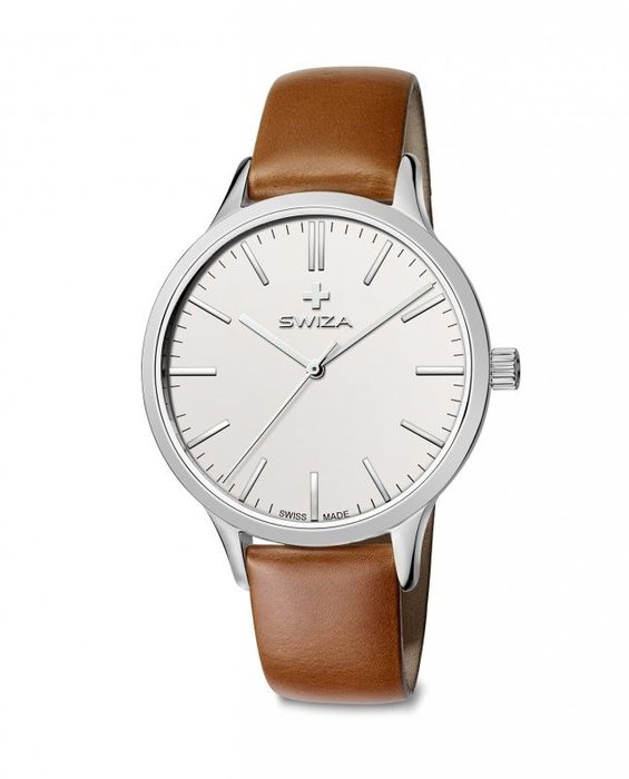 Zegarek damski Swiza Stella, Sst, white, brown  WAT.0631.1004