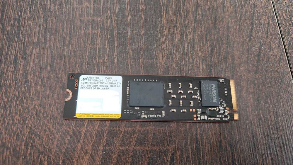 Dysk SSD M.2 2280 NVME Micron 1 TB 2500 MTFDKBA1T0QGN PCIe Gen4 x4 | 100% sprawny Crystaldisk