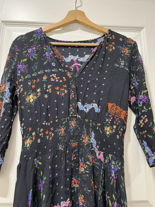 Desigual sukienka długa z wzorami lekka na lato wiosnę wakacje 40