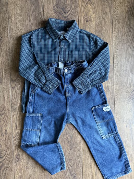 Комплект джинси та картата сорочка для злопчика Mango H&M 104 см