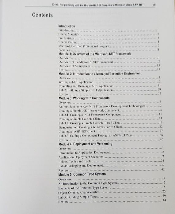 Microsoft Official Course 2349B Programming with Microsoft .NET Frame.
