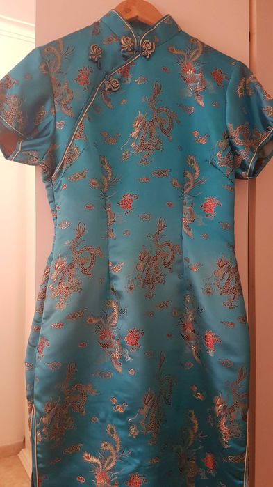 Fato de chinesa azul. Tamanho M