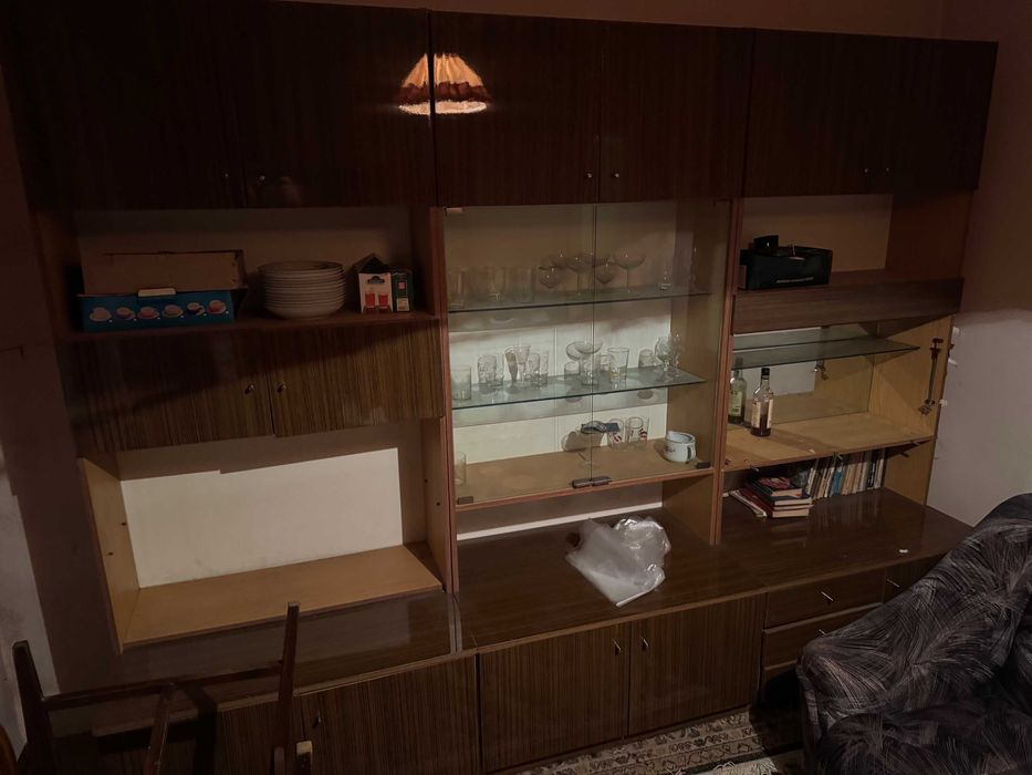 Oddam duży zestaw mebli stylowych PRL regały szafy salon kuchnia