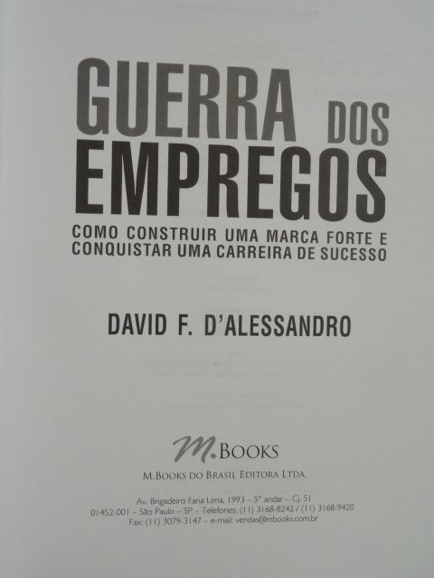 Guerra dos Empregos de David D'Alessandro - 1ª Edição