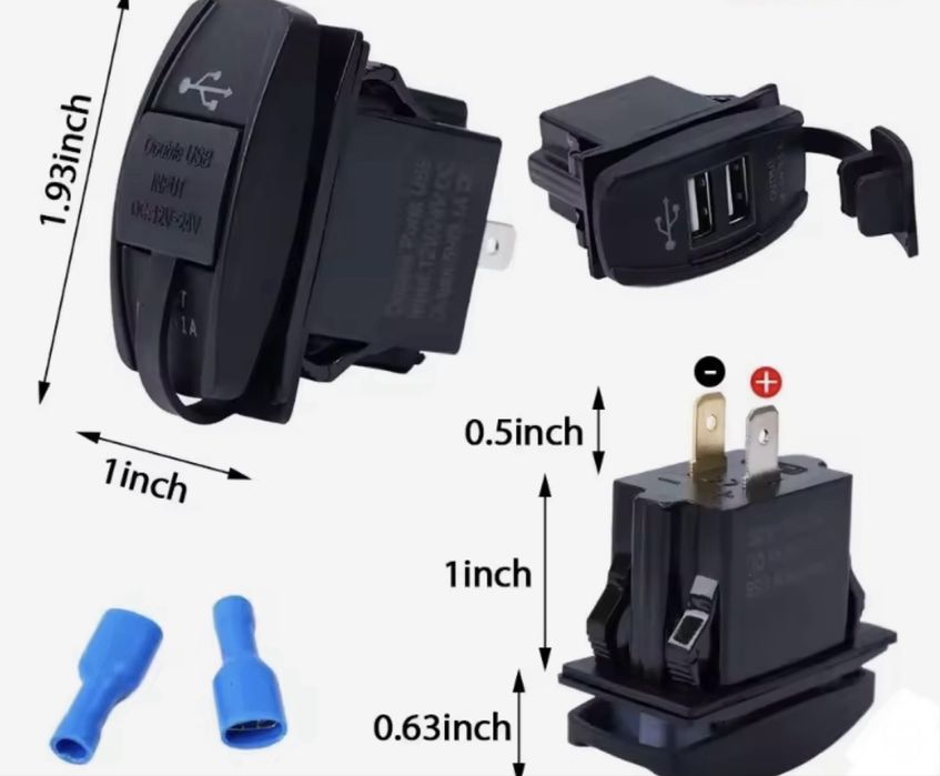подвійний USB-зарядний пристрій 12-24 В Мотоцикл мопед авто квадроцикл