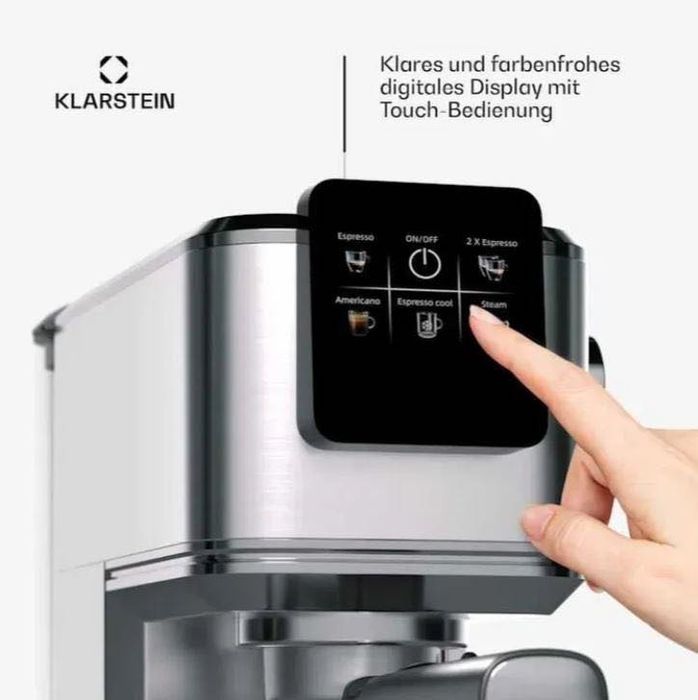 Кофеварка с капучинатором  SteelPresso Slim Touch 1350W 20Bar