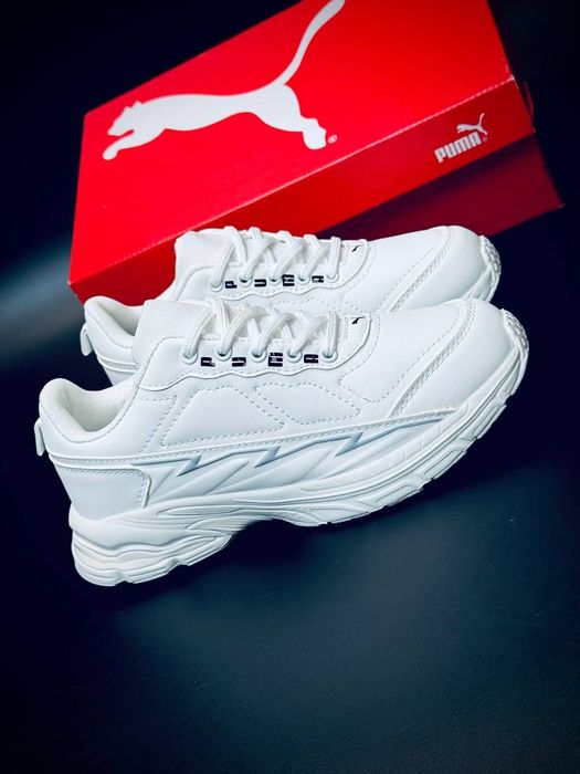 Шкіряні кросівки Puma білі жіночі ідеальні на весну хіт