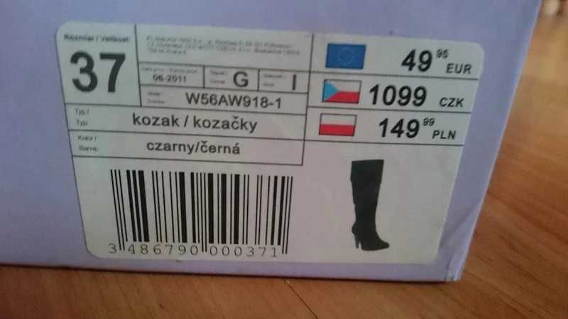 Kozaki czarne zamszowe 37 alternative goth vintage coquette boho witch