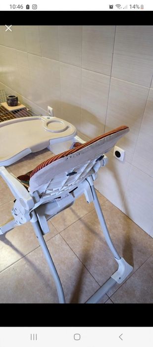 Cadeira de Refeição para Bebé Dobrável com 2 Tabuleiros