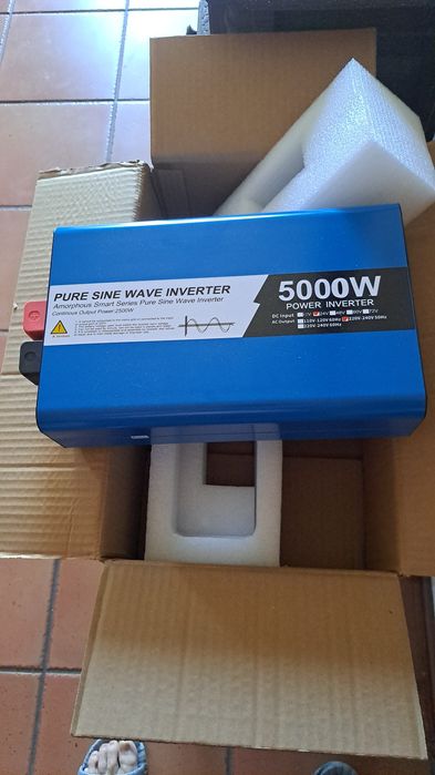 Inversor ONDA PURA (Camião) 24VDC em 220VAC - 5.000W pico. NOVO