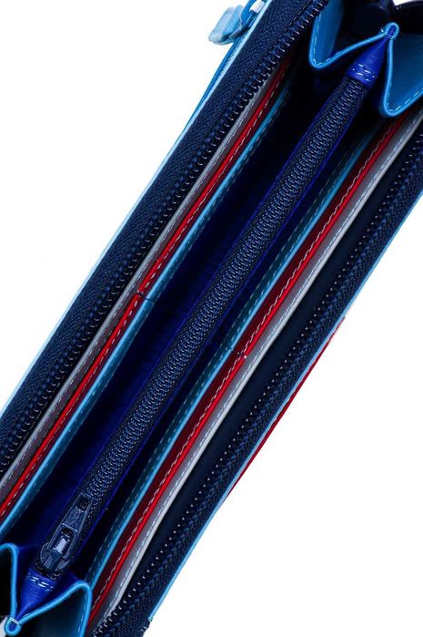 Carteira grande com fecho zip em pele MYWALIT na cor Royal