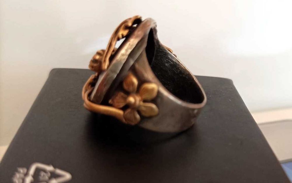 Серебряное кольцо з берилом. Коллекция " Старинная шкатулка"