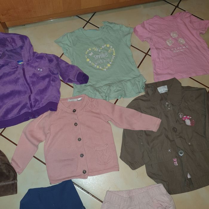 Paczka paka ubranek dla dziewczynki ubrań 80 86 welurowy dres H&M dres