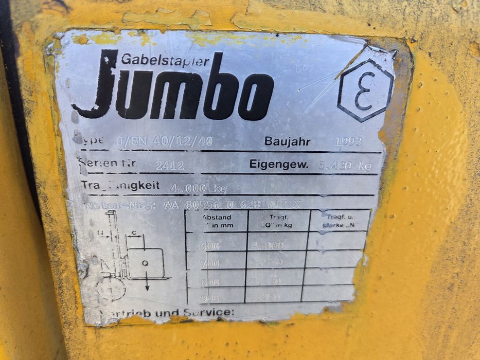 Wózek widłowy Jumbo 4,0 t – rok 1993