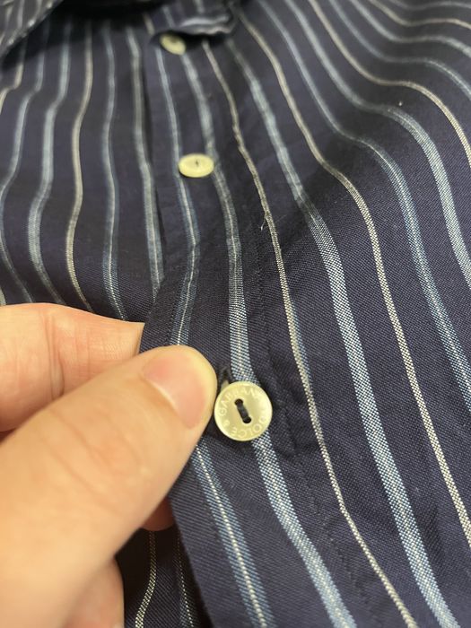 Синяя премиальная рубашка в полоску мужская Dolce Gabbana (Оригинал)