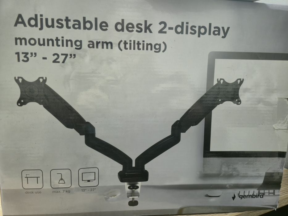 Uchwyt do 2  monitorów Gembird podwójny