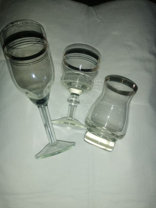 Стаканы скляні з золотою окантовкою по 6шт