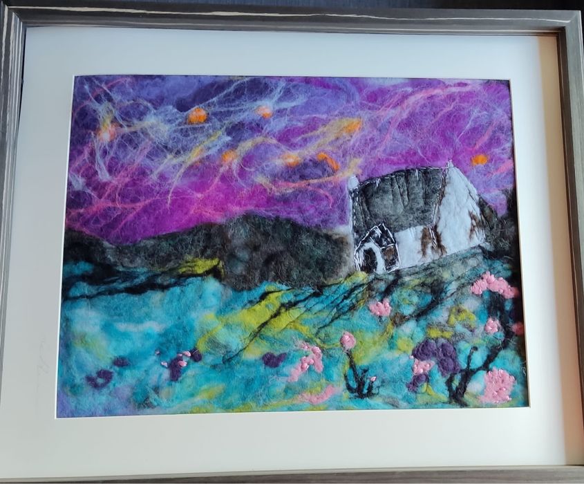 Quadro em feltragem de lã