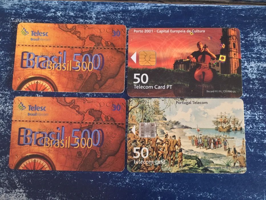 04 cartões telefónicos.