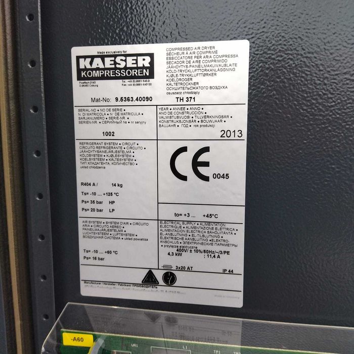 Osuszacz ziębniczy Kaeser TH371,32m3/min.,S016957
