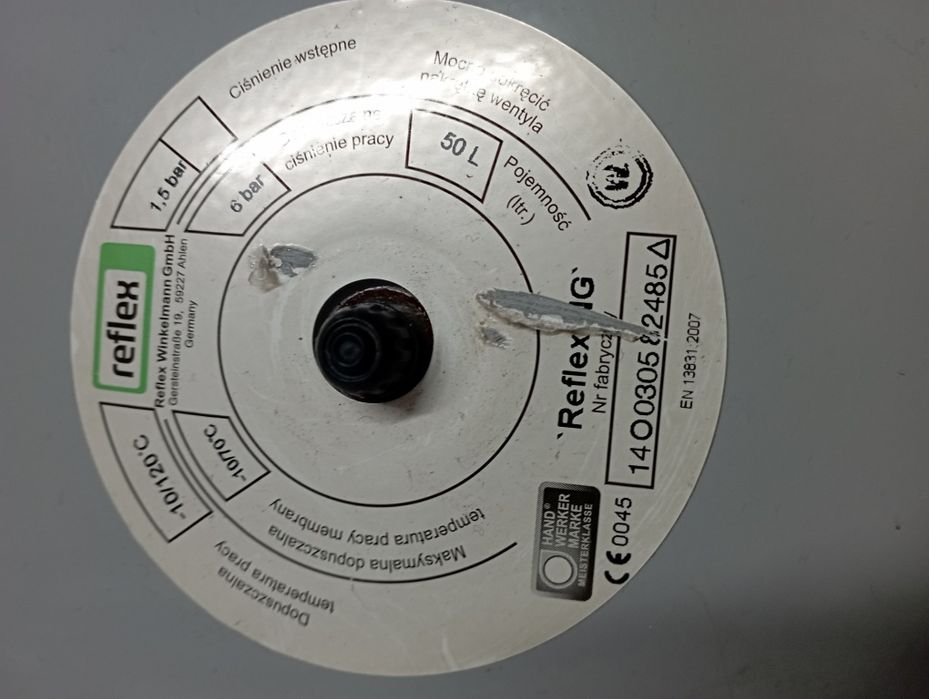 Naczynie przeponowe reflex 50 l