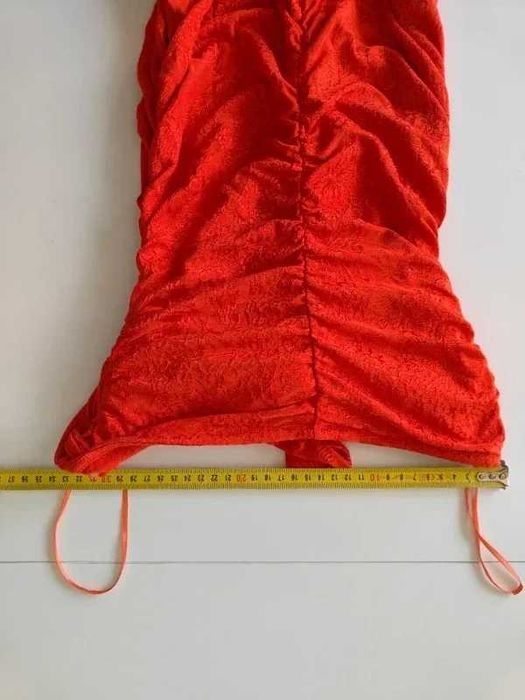 Mini Vestido Zara Vermelho – Drapeado/Ruched – Tamanho S (36)