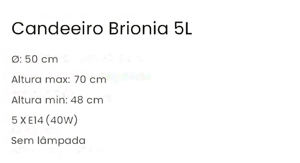 Candeeiro de Teto Clássico Brionia 5L com Abat-jours e Cristais