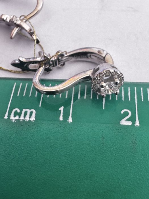 Золотые серьги с бриллиантами белое золото 585 проба