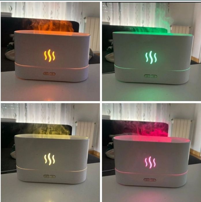 Увлажнитель воздуха led підсвітка  пламя Зволожувач  повітря нічник