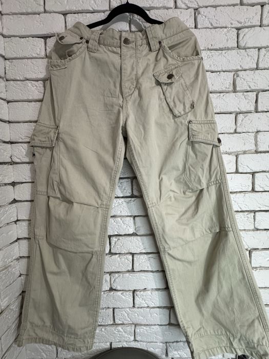 брюки карго, мультипокет бежевые / песочные