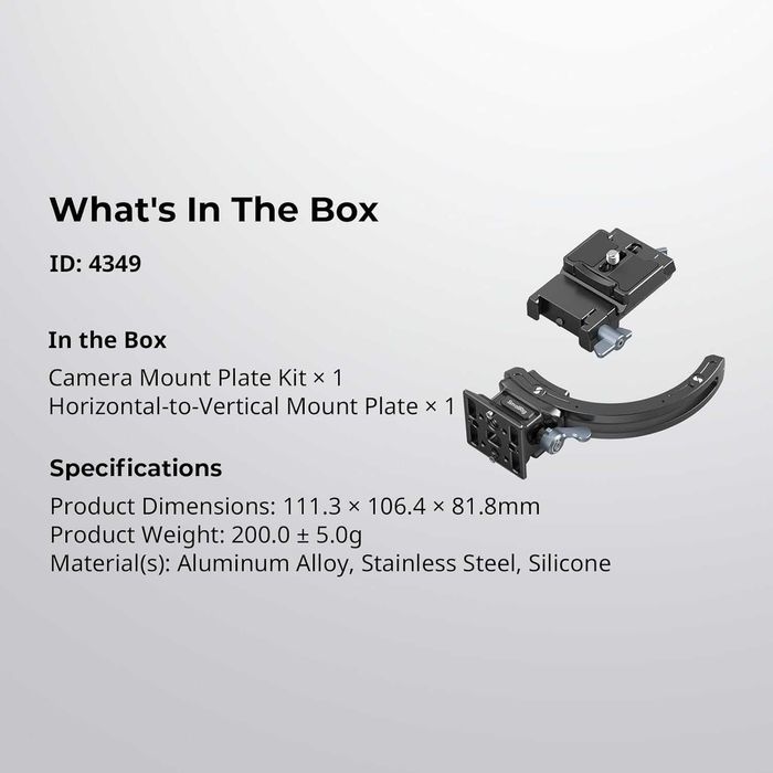 SMALLRIG 4349 Płyty montażowe do Sony, FUJIFILM, Nikon, Canon