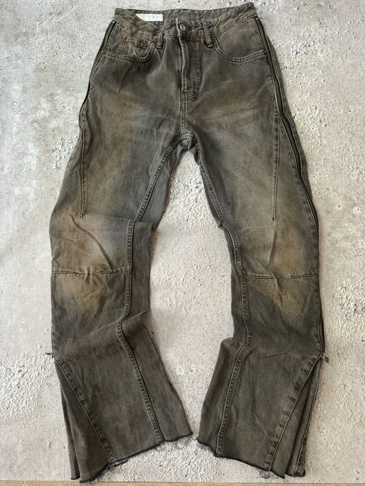 Zara flared zip jeans